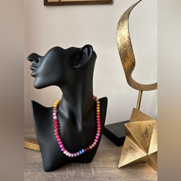 Bohemian rainbow necklace A615 - Picture 2 of 3